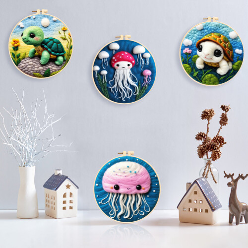 Σετ χειροτεχνίας για βελόνες DIY, κατάλληλο για αρχάριους, με πλαίσιο εργαλείων 1