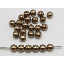 Kunststoff-Imitatperlen, 10 mm rund, 100 Stück, Kaffeebraun