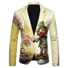Herren-Blazer mit spitzem Revers, formelles Design, St. Patrick's Day, 3D-Digitaldruck, leichtes Business-Sakko für formelle Anlässe