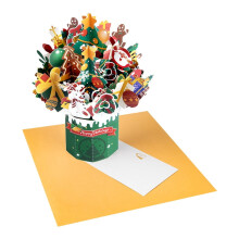 Christmas Pop-Up Card for Her and Him - 3D Holiday Greeting Cards - Christmas Tree Warm Wishes - Blank Note Card & Envelope Included