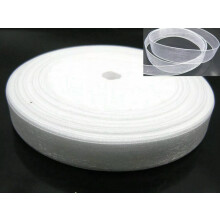 Fita de organza branca 3/8 polegadas 50 jardas