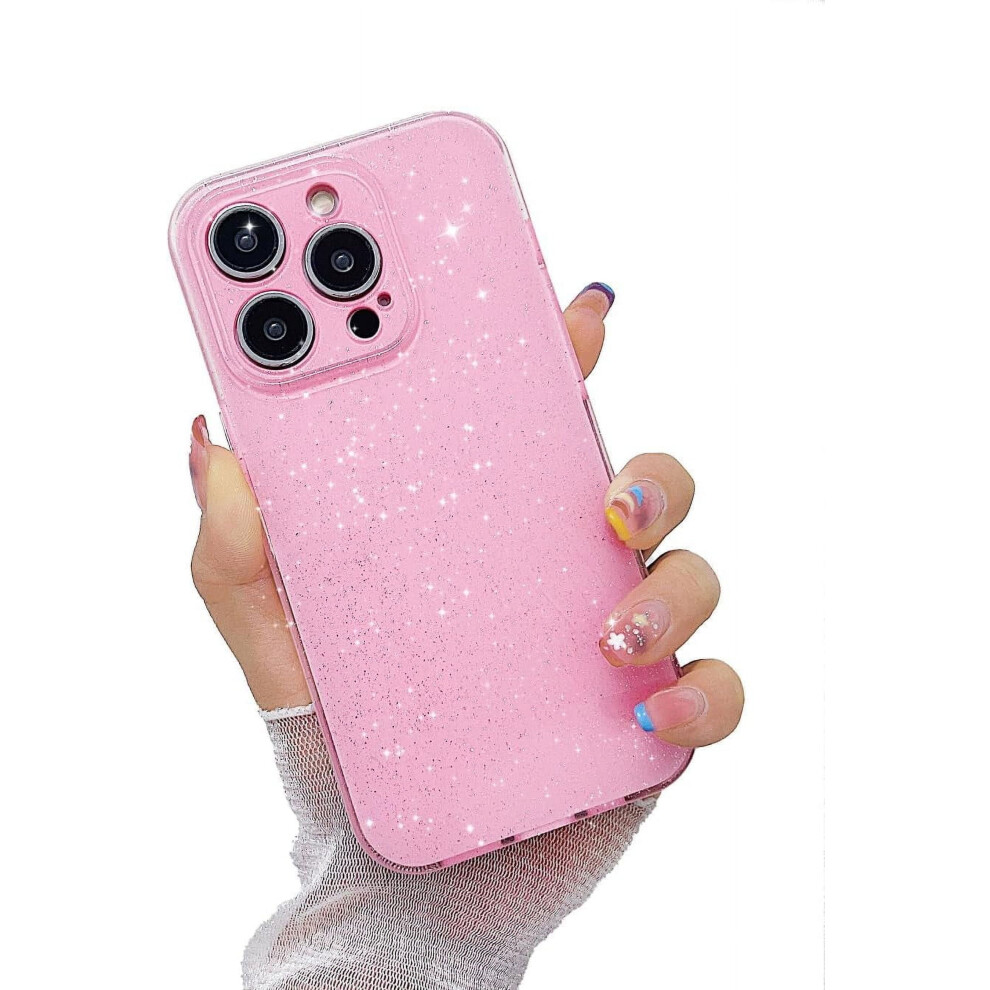 Compatible With Iphone 15 Pro Case Â Glitter Bling Silicone Non-Slip Shockproof Soft Tpu Case For Women & Girls Pink 9165521838981