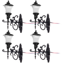 Topbathy Miniature Wall Lamps Set (4pcs), Compatible with Dollhouses & Train Scenes, Birthday Gift