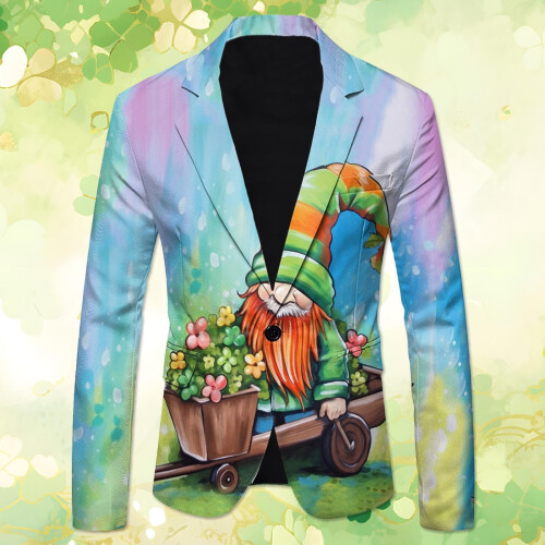 Peak Lapel Ανδρικό Επίσημο Μπουφάν Μπλέιζερ Ανδρικό St Patricks Day3D Ψηφιακή Εκτύπωση 1