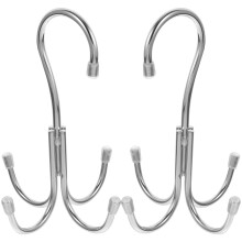 Edelstahl-Taschenhaken-Set, 2-teilig, Silber