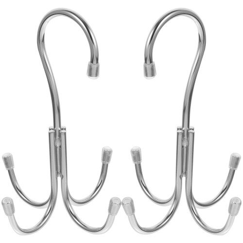 Edelstahl-Taschenhaken-Set, 2-teilig, Silber
