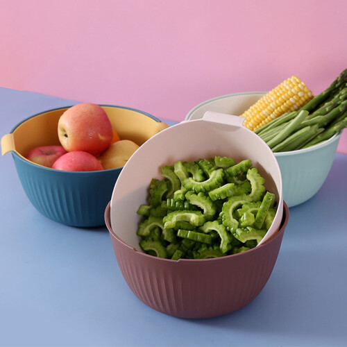 Plastic Vegetable Washing Basket Double-Layer 1 pcs 2