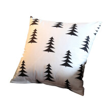 Black White Throw Pillow,18x18 in Geometric Pine Tree Square Pillow Cushion for Home & Sofa Bed Decoration