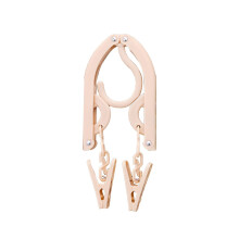 Cintres pliables et portables, accessoires de voyage pour les activités de plein air et la maison. Quatre couleurs : beige.