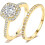 Silver Rose Gold Bridal Ring Set 1.5 Carat 1