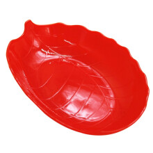 Novelty Leaf Style Plastic Fruit Plate Basket Fruit Bowl Candy Fruit Tray (Red)