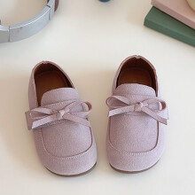 Kids Leather Loafers Moccasins First Walking Shoes Pink