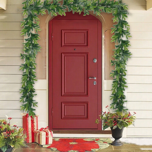 1.8m Artificial Pine Garland – Green Rattan & Cedar 1