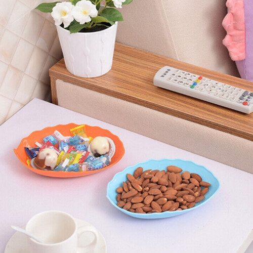 Novelty Leaf Style Plastic Fruit Plate Basket Fruit Bowl Candy Fruit Tray (Red) 1
