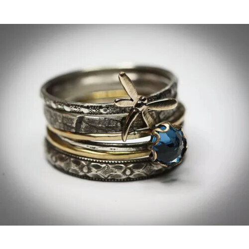 Vintage 925 Silver Dragonfly Ring Size 6-11 1