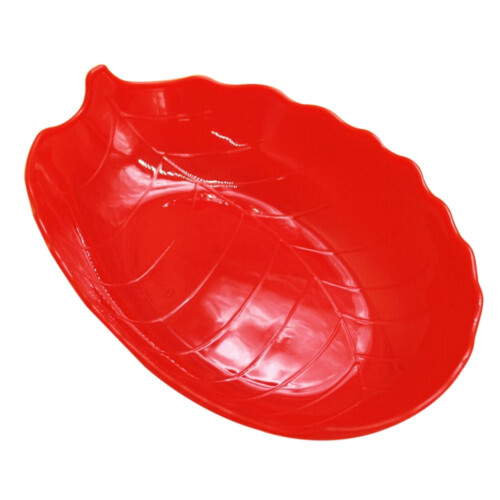 Novelty Leaf Style Plastic Fruit Plate Basket Fruit Bowl Candy Fruit Tray (Red) 2