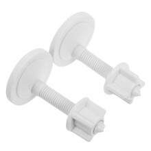 2-delige toiletschroefset met verlengde zittingbouten, scharnieren en zittingen (wit)