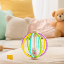 Baby Teething Toy with Shaking Bell – Soothing Rattle, Sensory Development & Early Education Toy, Compatible with Infant Comfort Needs