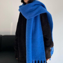 Winterfleece sjaal, extra pluizig, dik, warm, effen kleur, zachte sjaal voor vrouwen, studenten en stellen.