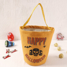 Halloween snoepmand – Pompoen canvas draagtas, herbruikbaar en draagbaar, geschikt voor Halloween feestcadeaus en het bewaren van snoep.