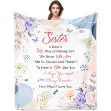 Couverture cadeau pour sœur – 76 x 102 cm, anniversaire, fête des mères, Noël, idéale pour toutes les occasions entre sœurs