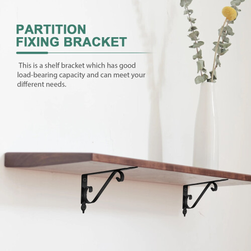 2 Sets Decorative Wall Shelf Brackets Metal Floating Shelving Office Work 2