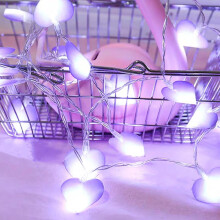 9.85ft Valentine Heart String Lights, 20 Purple LEDs Garland – Indoor/Outdoor Decor, Compatible with Valentine's Day