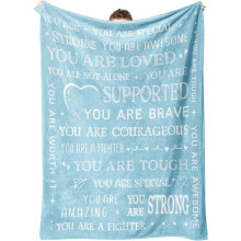 Couverture de condoléances et de prompt rétablissement pour femmes/hommes – 101,6 x 127,7 cm, motif inspirant « Je pense à toi », compatible