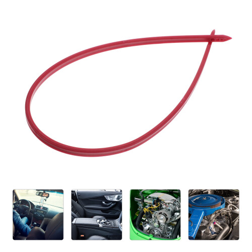 1Pack Red Plastic Car Wire Puller Tool for Audio System Installation Corner Routing Guide 19.65X0.28X0.12in