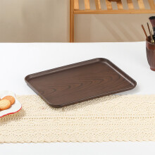 Plateau carré en plastique imitation bois, idéal pour les fruits, les en-cas et le rangement, parfait pour la cuisine et la maison, 30,5 x 22 cm,