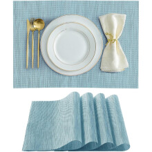 Lot de 4 sets de table en vinyle résistant à la chaleur, antidérapants et lavables en PVC, imperméables, pour la cuisine et l'extérieur.