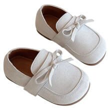 Baby loafers leather moccasins first walking shoes beige