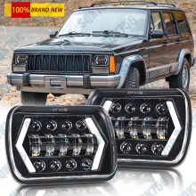 Phares LED carrés 7x6 pouces (2 pièces) pour Jeep Cherokee XJ 1984-2001 et Wrangler 1986-1995
