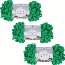 Paquete de 3 hilos gruesos de bucle para tejer con los dedos, hilo de chenilla suave de bucle para ganchillo, manualidades sin aguja.