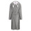Women's Fleece-Lined Solid Color Robe With Pocket & Ear Cap - Gray Size L 4