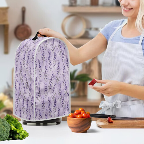 Housse imperméable pour blender, pliable et élastique, couleur lavande 2