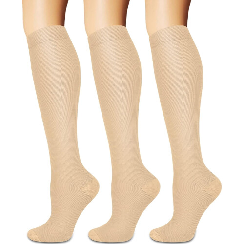 Calze a compressione al ginocchio per uomo e donna, 3 paia