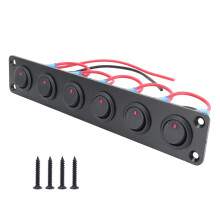Panneau d'interrupteurs à bascule à LED rouges pour véhicules et bateaux, 20 A, 12 V, idéal pour les commandes de tableau de bord de bateaux.