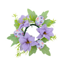 Populaire kaarsenhouder voor cilindervormige kaarsen – Kunstbloemen en paaseieren, bureaudecoratie voor lente/zomer/bruiloft
