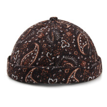 Vintage Docker Cap, randlos, Baumwolle, Unisex, verstellbar, Hip-Hop-Mütze mit Paisley-Muster