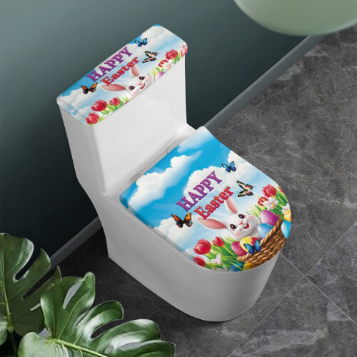 Set di copriwater elasticizzato con motivo a farfalla e uova di farfalla 1