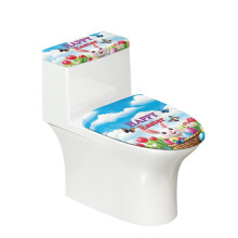 2-teiliges Set mit elastischem Rand und dehnbarem WC-Deckelbezug mit Schmetterlings- und Eiermuster, staubdicht.