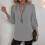 Women's Linen Cotton Tunic Top Gray M 5