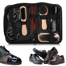 Set de lustruit pantofi, kit de îngrijire a pantofilor din piele, instrument de îngrijire a pantofilor din piele cu 8 bucăți, kit de curățare