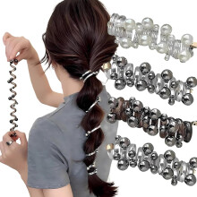 Elastic moale spiralat pentru păr, fără daune – Compatibil cu părul gros, design cu șnur răsucit pentru femei și fete