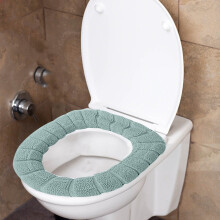 Winter-WC-Sitzbezug – Weich gestrickt, dick, maschinenwaschbar, mit Handhebefunktion, passend für die meisten Standard-WC-Sitze mit länglicher