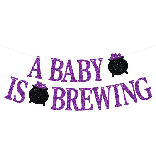 Διακόσμηση Halloween με γκλίτερ και φόντο για baby shower με θέμα το φύλο