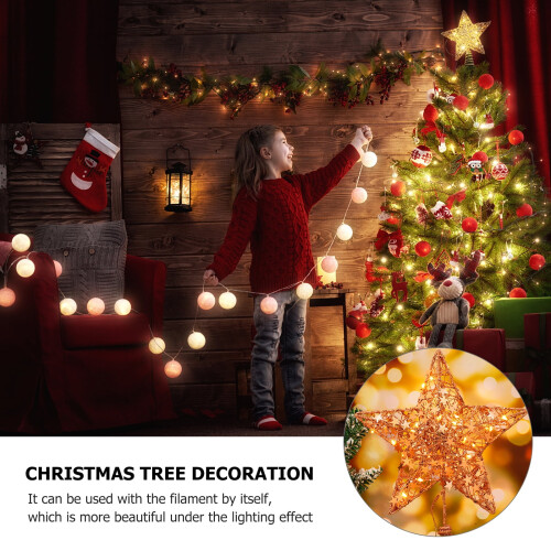 Étoile de Noël dorée à LED pour sapin, décoration LED. 1