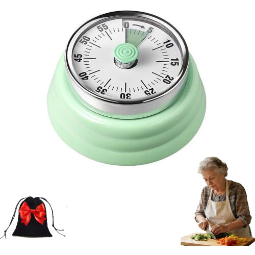 Mechanical Kitchen Timer Loud 75dB Visual Magnetic Dial