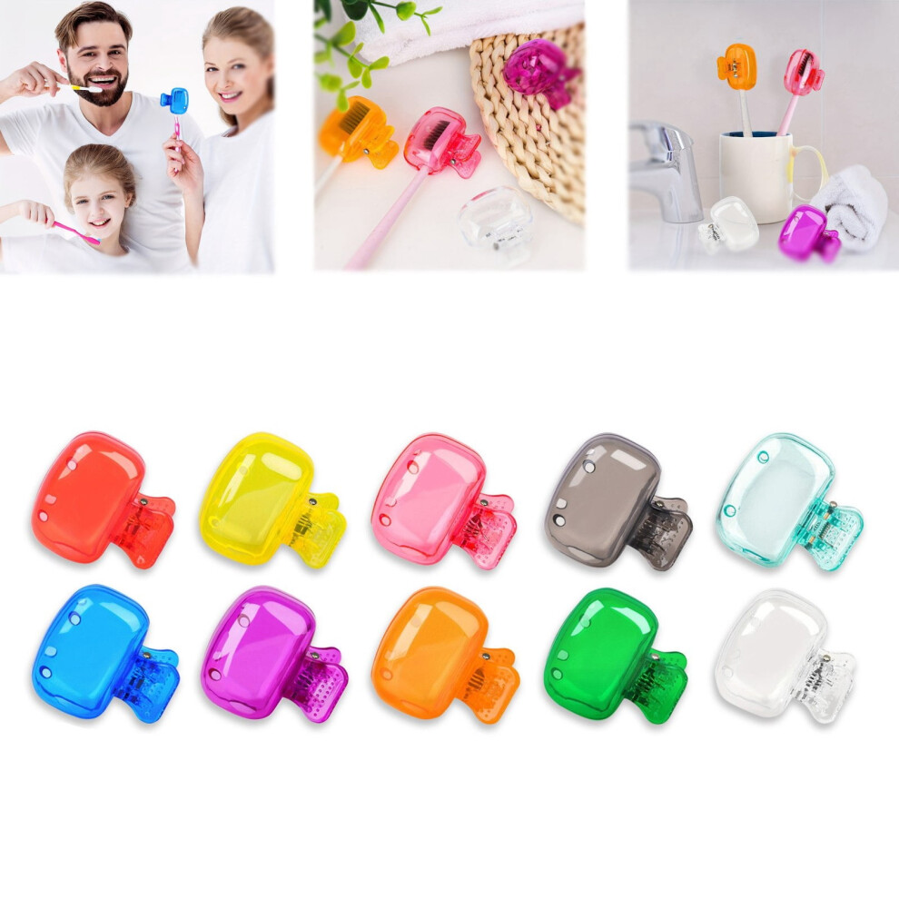 10-Pack Toothbrush Covers, Portable Plastic Brush Head Caps â Compatible with All Standard Brushes, Ideal for Travel, Camping, School & Couples